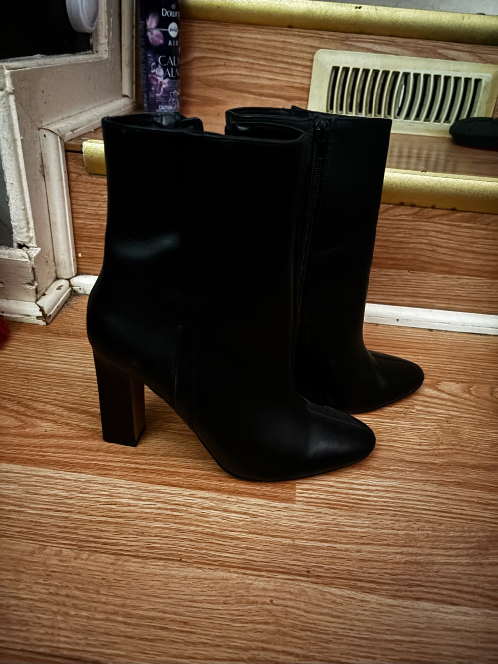 Black Women's High Block Heel Ankle Boots